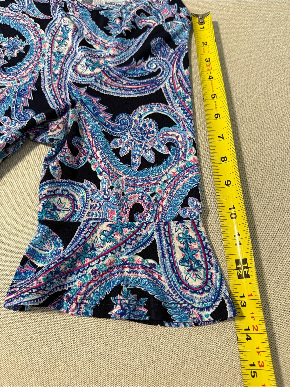 Roz & Ali Navy Paisley Scoop Neck Tunic with Blue & Purple Accents SZL - Picture 11 of 14